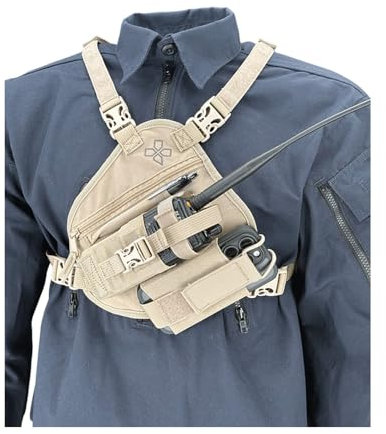 COAXSHER RP-1 Scout Funk-Brustgeschirr für 2-Wege-Funkgerät und Handelektronik, Such- und Rettungs-, Skipatrouille, Notfallreaktion, Desert Tan