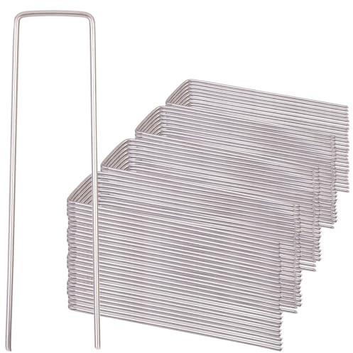 Royal Gardineer Erdanker: 100er-Set Bodenanker aus legiertem, rostfreiem Edelstahl, 15 cm lang (Bodenanker für Gartenbau, für Trampolin Sicherung, Plane)