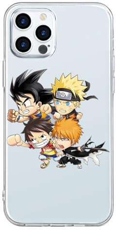 Schutzhülle Transparent für Apple iPhone 12/iPhone 12 pro Hülle 6.1'', Cartoon Anime Dragon Ball One Piece luffy Naruto mit Muster Manga Mädchen Junge Case Handyhülle Stoßfest TPU Ultra Dünn Cover