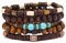 EGOINA Holzperlen Armband 8mm Multi-Layered Stretch Armband für Herren und Damen elastische 5pcs (A-06)