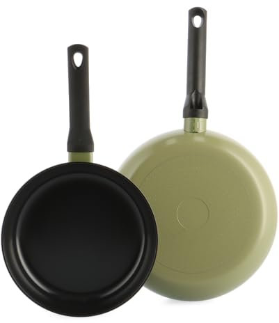 BK Enjoy Keramik-Antihaft-Pfannenset, 2-teilig, Ø 24/28 cm, PFAS-frei, Induktionspfanne, Ofenfest bis 160 °C, Spülmaschinenfest, Schnelle Erhitzung, Cool-Touch-Griffe, Grün