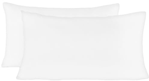 Federe Cuscini Letto Matrimoniale 50x80cm 2 PCS, Federe per Cuscini con Invisibile Cerniera in Premium Microfibra, Copri Cuscino Letto Anallergico e Traspirante, Bianco