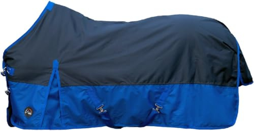 HKM Chester- 600D, 100g Wattefüllung Weidedecke, Dunkelblau/Blau, 145