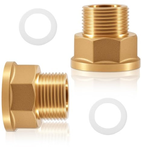 2 Stücke Reduzierverlängerung 3/4 außen x 1 innen messing, AG Ø 25mm x IG Ø 32mm,Messing Gewindeadapter,Messing Fittings,Gewindefitting für Gewerbe, Industrie und Haushalt