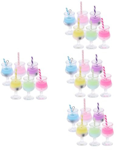 HAPINARY 1set Miniature Bubble Tea Cup Charms for Dollhouse Decor Simulation Drink Models for Tiny House Scene Doll Accessories for Creative Play and Photography 6pcs