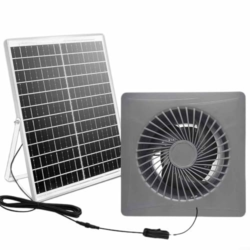 Eawfgtuw Solar Air Vent Fan, Bathroom Exhaust, Kitchen Ventilation, Wall Mount Exhaust Blower with Solar Panel for Home Ventilation Available with Check Valve Desig(4 inch)