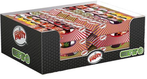 FRITT 30x 70g Regalkarton GET IT ON, fruchtige Kaubonbons in 3 Sorten Dragenfruit Power, Cool Cola, Fruity Kick
