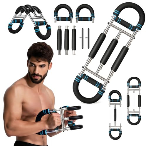 RoserRose Twister Armtrainer(20-100kg/44-220lb), Brustmuskel Trainingsgeräte mit DREI Feder, Verstellbarer Brusttrainer Männer, Tragbares Heim-Fitnessgerät für Armstraffung und Krafttraining