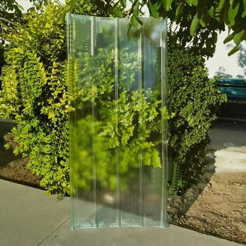 Planchas Para Tejado Transparentes De 2mm, Placa De Iluminación De Fibra De Vidrio, Chapa Ondulada FRP Aislados Para Invernaderos, Para Marquesina, Balcón, Cochera(10pcs,93x170cm/36.6x66.9in)