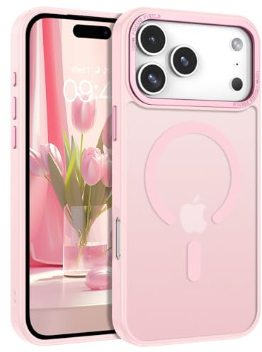 VENINGO Stronger Magnetic for iPhone 17 Pro Max Case, Upgraded[14FT Military Grade Protection][Fit for MagSafe] Slim Translucent Matte Shockproof for iPhone 17 Pro Max Case,Pink