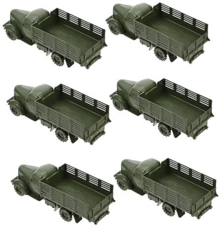 GALPADA 6pcs Mini Military Truck Model Educational Sandbox Decor for Boys Home School Office Vehicle