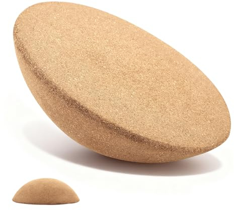 Kork Halbkugel, Surf Balance Board, Ø 30 cm, Höhe 10 cm Balance Board Halbkugel aus Massivem Kork für Kinder und Erwachsene, 360° Bewegungsfreiheit, Yoga, Fitness, Physiotherapie