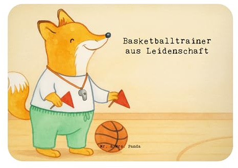 Mr. & Mrs. Panda Magnet Basketballtrainer Leidenschaft Design - Geschenk, Kühlschrankmagnet, wandmagnet, whiteboardmagnet, Basketballer, Firma, Verein, MDF, haftmagnet, Sport, Basketball