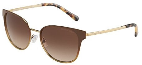 Michael Kors Damen Tia 118213 54 Sonnenbrille, Braun (Brown Gradient Pale Gold/Tone/Smoke Gradient)