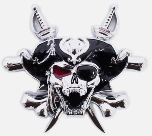GAZOZ PERFORMANCE 3D Custom Chrome Pirat Skull Kreuz Messer Böser Emblem Abzeichen Aufkleber Aufkleber