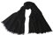 Avenella XXL Merino-Wollschal Damenschal (205x68 cm inkl. KURZE FRANSEN); Feiner & weicher unifarbener Schal Tuch Stola, 100% Wolle in vielen Farben, SCHWARZ