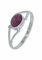 mantraroma Ring Silber 925 Damen Granat Edelstein rot schlicht modern