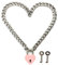 Succuba Padlock Necklace Chain Collar Choker with Two Keys and Box for Women, Men and Pet, Metal, not known