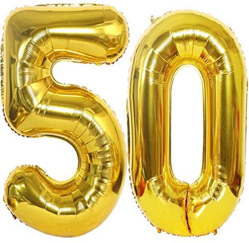 Helium Luftballons 50 gold Geburtstagsdeko 40 50 Geburtstag Party Deko Supplies,ballon 50 geburtstag,50 luftballon gold,folienballon 50 geburtstag mann frau ballon 50 geburtstag deko gold(50)