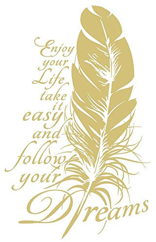 Ideen mit Herz Metallic Bügeltransfer | glänzend | DIN A4 | Textilien wie T-Shirts & Taschen mit Bügelmotiven verzieren | Bilder schnell & einfach aufbügeln | DIY Textildesign (Feder | gold)