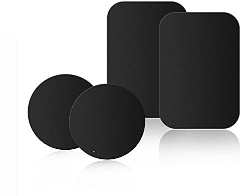 sphires 4 Pack Metal Plate for Magnetic Phone Car Mount 2 X Round and 2 X Rectangular Metal Plate for Car Magnetic Phone Holder