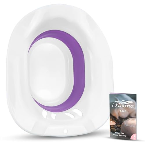 Fivona Sitz Bath V Seat for Soak and Steam Postpartum Care - Expandable Seat - Vaginal Steaming Tub - Collapsible Basin for Hemorrhoids Treatment - BPA Free Temperature Resistant - Universal Fit