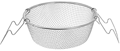 Acier Inoxydable Friture Panier avec Poignée Ronde Français Puce Passoire Panier À Friture 22Cm Cuisine Cuisine Outil pour La Turquie Aliments Frits Fruits