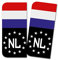 Finest Folia 2 x Kennzeichen Sticker passgenau für EU Feld 11x5cm Design Aufkleber für Nummernschild Folie KFZ Schwarz oder mit Fahne waschstraßenfest R167 (16 Niederlande, Mit Flagge)