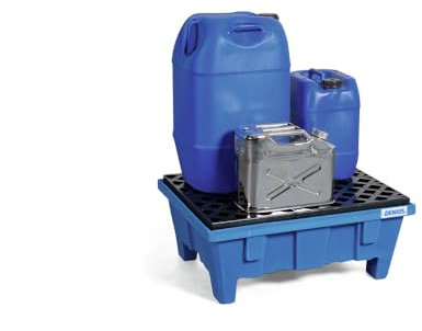 Kleingebindewanne classic-line aus Polyethylen (PE) mit Füßen und PE-Gitterrost, 60 Liter