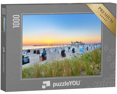 puzzleYOU: Puzzle 1000 Teile „Morgenzeit am Ostseestrand, Ahlbecker Seebrücke“ – aus der Puzzle-Kollektion Usedom