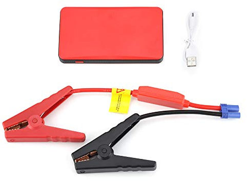 Démarreur de Batterie de Voiture, Banque Portative de Puissance de Chargeur de Batterie de Démarreur de Saut de Voiture 12V 8000Mah, Pack Batterie de Démarrage pour Moteur à Essence 3.0L(Rouge)