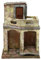 Grünes Haus mit Treppe und Bogengang 30x20x15cm für Krippe