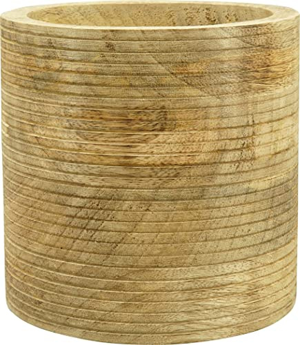 finehomegarden Übertopf Holz DOST Natur Blumentopf Ø15cm H14,5cm Pflanzkübel Topf Indoor Deko
