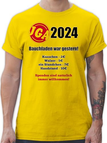 T-Shirt Herren - JGA Junggesellenabschied Männer - Aufgaben der Braut - Bezahlen - Bauchladen war gestern - XL - Gelb - Outfit Polterabend Mann polter Tshirt jungesellenabschied 2022 Shirt