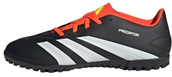adidas Unisex Predator Club Turf Football Boots, Core Black / Cloud White / Solar Red, 42 2/3 EU