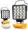Edtran Akku Lampe Für Dewalt 20v,48W Kabellose Led Arbeitsleuchte Akku, Hell Led Strahler Akku, Tragbares Flutlichter Baustellen Lampe,Akku Scheinwerfer mit Typ C und USB-Aufladung (kein Akku)
