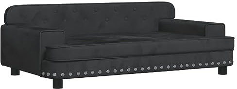 vidaXL Kindersofa, Couch für Kinder, Kindercouch mit runden Kanten, Kindersessel Minisofa Polstersofa Kindermöbel Sofa Kinderzimmer, Schwarz Samt