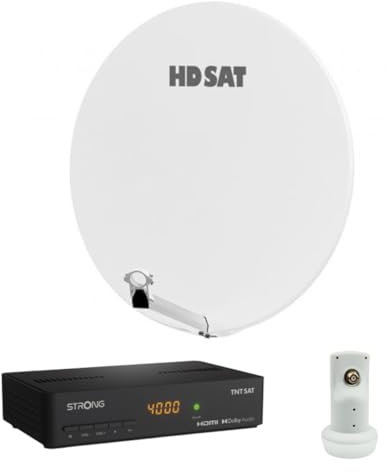 Pack HDSAT Parabole Satellite Fibre Composite Blanche 85cm + LNB Single + Décodeur Satellite Astra HD + Carte