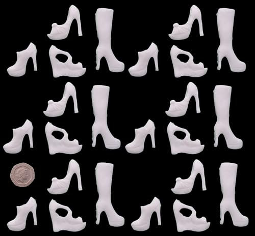 30 x Edible 3D Shoes and Boots icing toppers, cake cupcakes decorations (White)