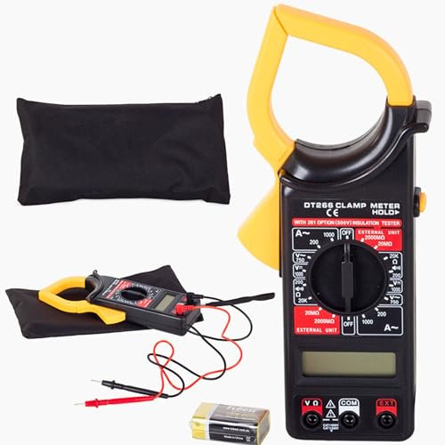 Pinza Amperimétrica Profesional - Multímetro Digital - Polímetro Electricista, Tester Medidor Corriente Fugas Tensión, Herramienta De Medición, Comprobador Multimeter Multitester (Pinza Amperimétrica)