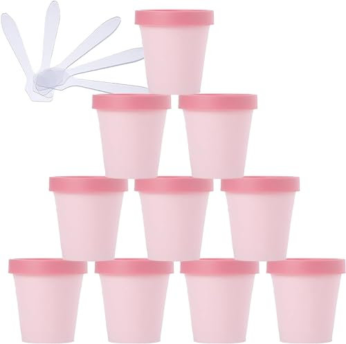 Pots vides avec couvercles, pot cosmétique, B0CL9KMD8Z20 PC Bol de mélange de masque rose de 100 ml Pots de stockage en plastique vides de 100 g avec doublure intérieure for le stockage du corps, de l