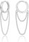WOVEE Creolen Silber 925 mit Kette Anhänger Chain Klein 8mm Ohrringe Silber 925 Hängend Ohrringe mit Kette Verbunden Silberohrringe 925 Damen Herren