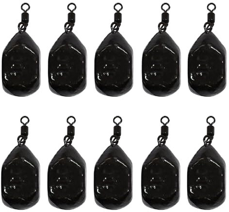 PRO FILSTAR Flach Grundblei Angeln Set 5 x 90g - Cube Form Blei Angeln mit Wirbel - Angel Bleie Set - Grundangeln - Blei Gewicht - Angelblei - Flat Fishing Weights - Bleigewichte – Karpfenblei Kit