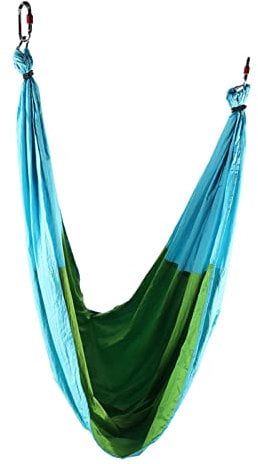 Wakects Aerial Yoga Hammock, Aerial Yoga Swing Set Anti Aerial Yoga Fitness Hanging Grip Inversion Trapeze Swing Sling Hammock (Sky blue and fruit green)