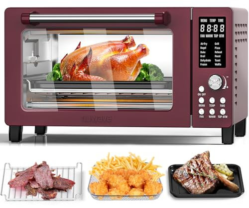 Nuwave Bravo Pro Smart Air Freyer Kombi-Toaster, 12-in-1-Funktionen mit schneller und sogar knuspriger Technologie, 1800 W, 22-400 °F, PFAS-frei, 21 QT, Zimt