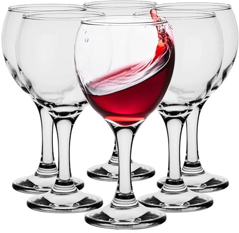 Glasmark KROSNO, 220ml, Juego de 4, Copa de Vino, Copa con Base de Color, Copas de Vino Blanco, Copas de Vino, Diseño Original, Forma y Estilo Único, Perfecto para el Hogar, Restaurantes