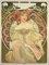 NAAYRASA Bekannt Leinwanddrucke Malerei Drucken Ölgemälde Jugendstil: Ansicht einer Wohnung im modernen Stil“ mit Glasmalerei von Alphonse Mucha Foto auf Leinwand für Wanddekoration 60x90cm
