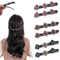 6 Stück Doppelschicht Haarspange，Haarspangen mit funkelnden Kristallsteinen，Geflochtene Strass-Haarspangen für Damen und Mädchen