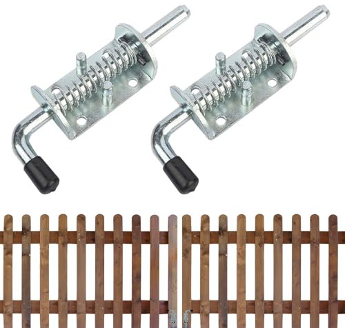 2 Stück Federriegel Torriegel,Federriegel Edelstahl 304,Federriegel Mit Gummigriff,Torriegel,Bolzenriegel,Torverriegelung,Federriegel,Tor Riegel Für Schuppentüren, Türen, Fenster, Garagen（10x128mm）