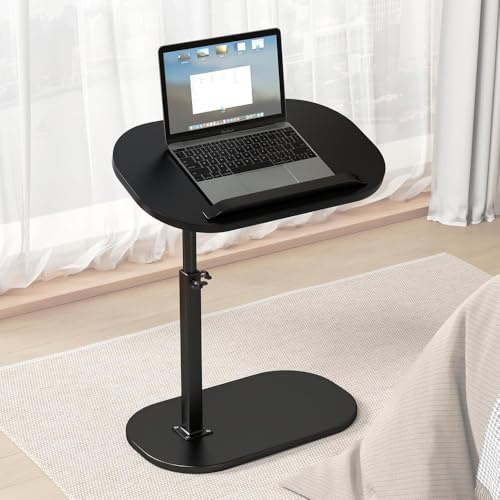 ZLXHFFH Overbed Table - Hospital Bed Table - Swivel Wheel Rolling Tray - Adjustable Over Bedside Home Desk - Laptop, Reading, Eating Breakfast Cart Stand - Bedridden, Elderly